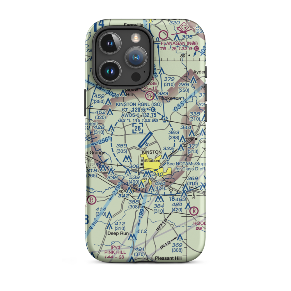 Kinston Regional Jetport At Stallings Field (ISO) VFR Sectional  Tough iPhone Case iPhone 16 Pro Max model shown
