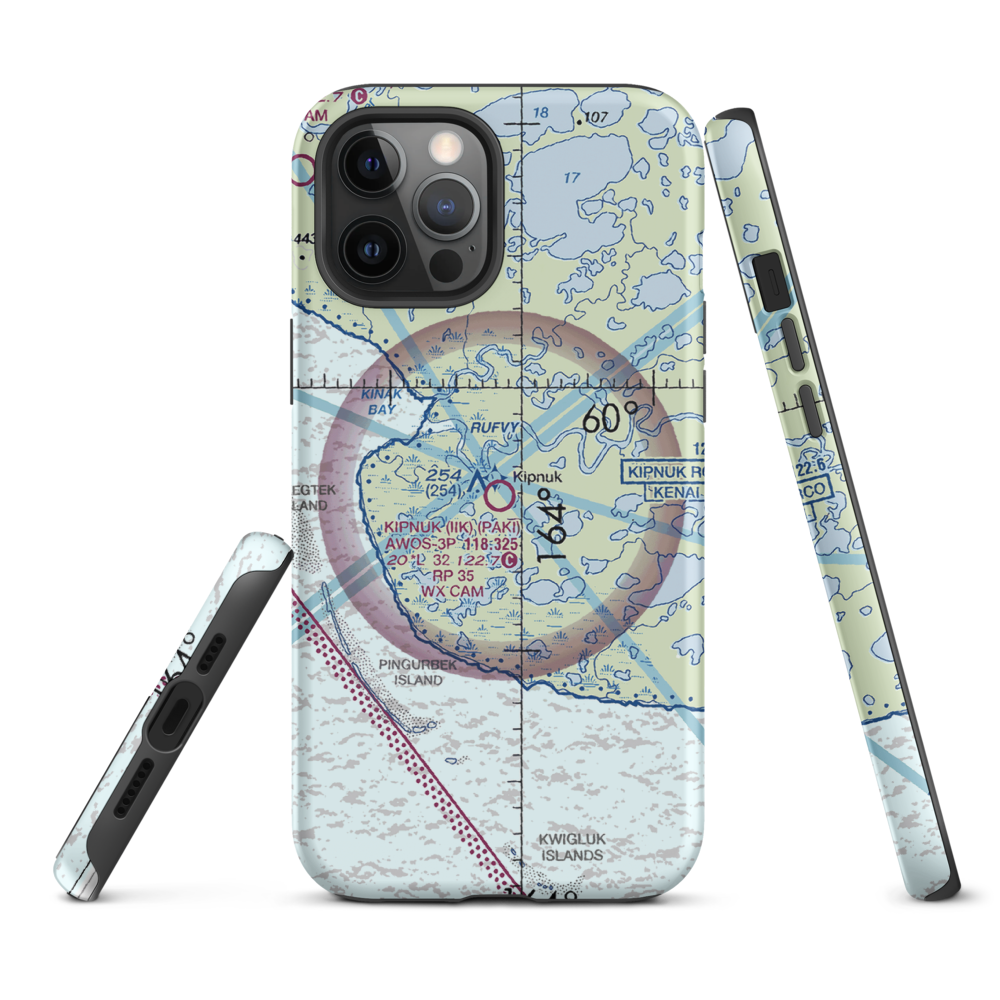 Kipnuk Airport (IIK) VFR Sectional  Tough iPhone Case iPhone 12 Pro Max model shown
