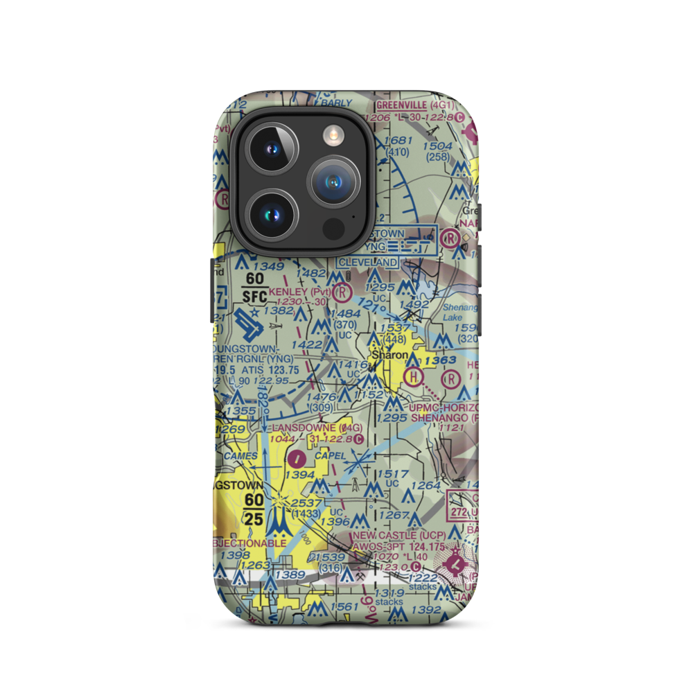 Kirila Heliport (4D5) VFR Sectional  Tough iPhone Case iPhone 16 Pro model shown