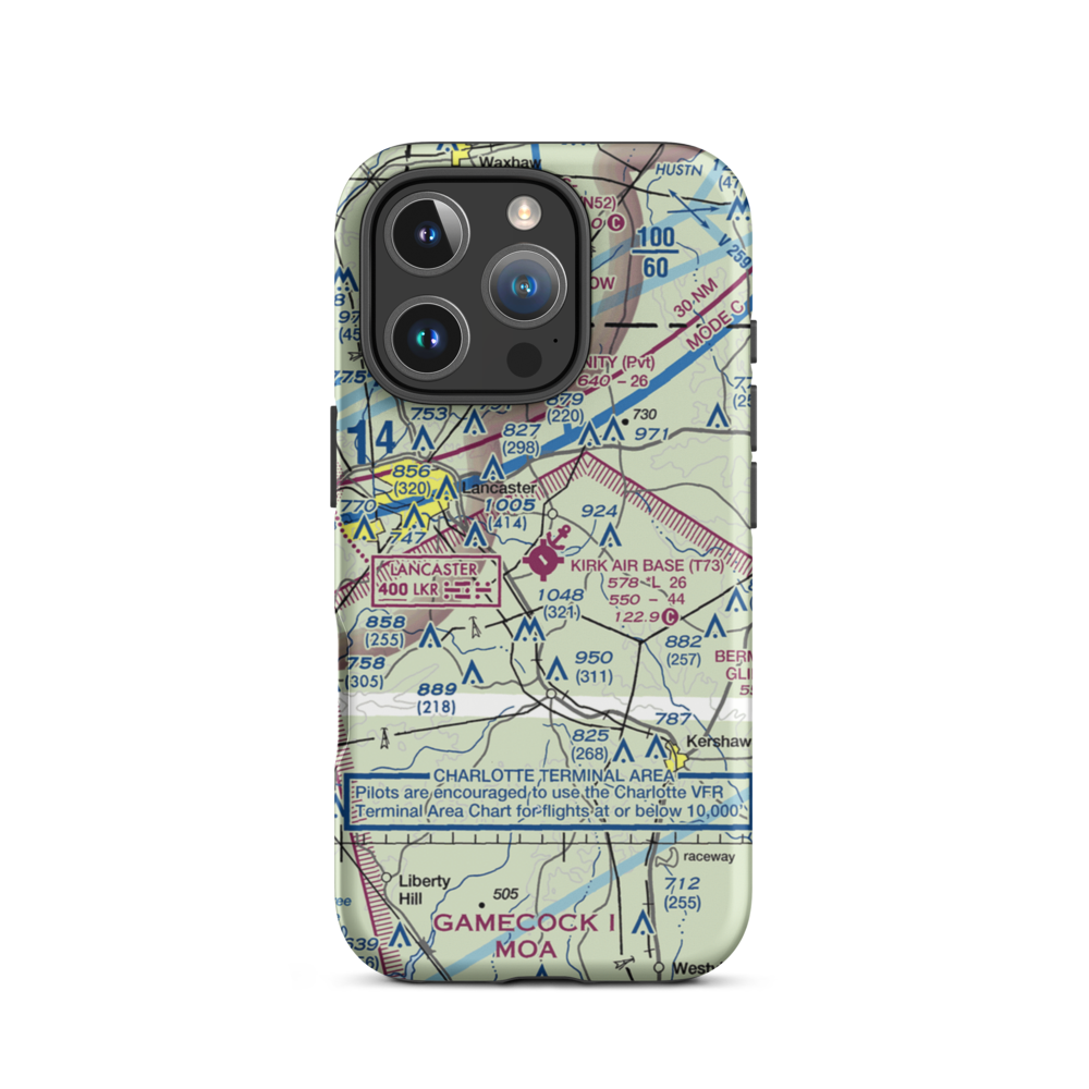 Kirk Air Base (T73) VFR Sectional  Tough iPhone Case iPhone 16 Pro model shown