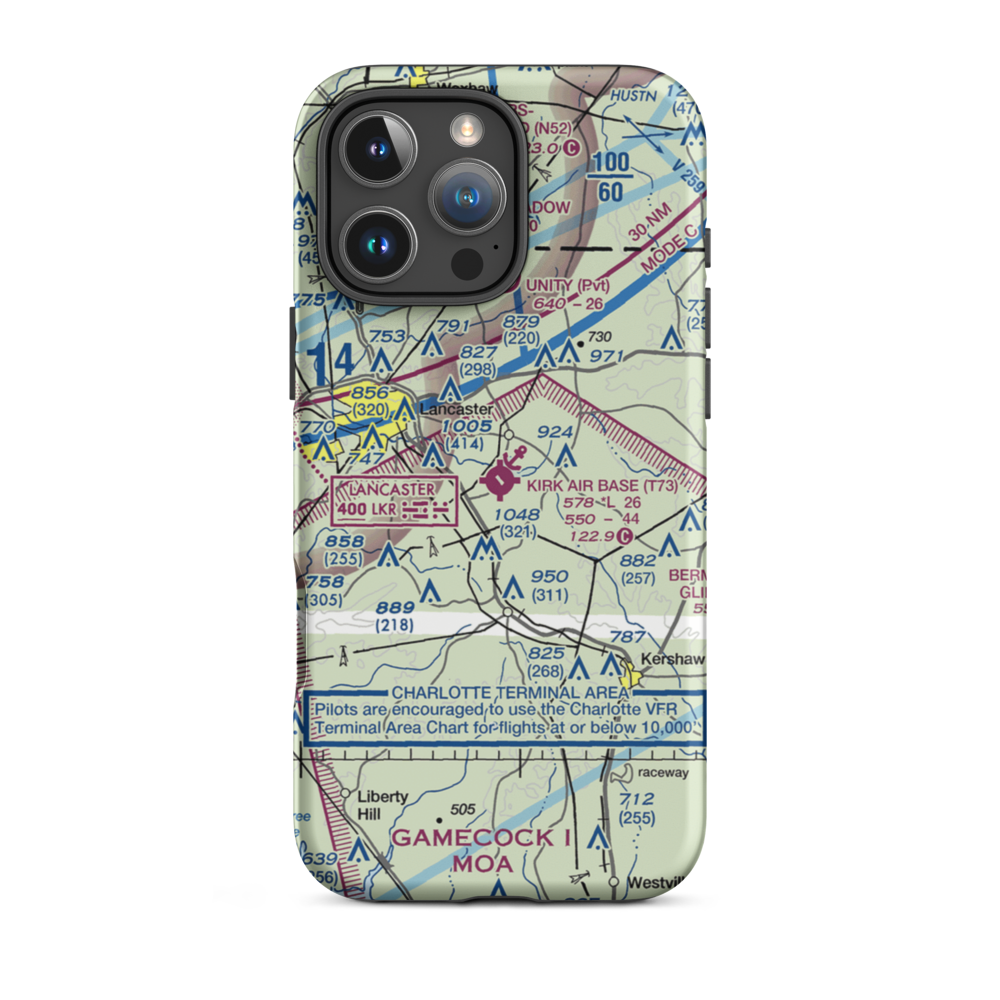 Kirk Air Base (T73) VFR Sectional  Tough iPhone Case iPhone 16 Pro Max model shown