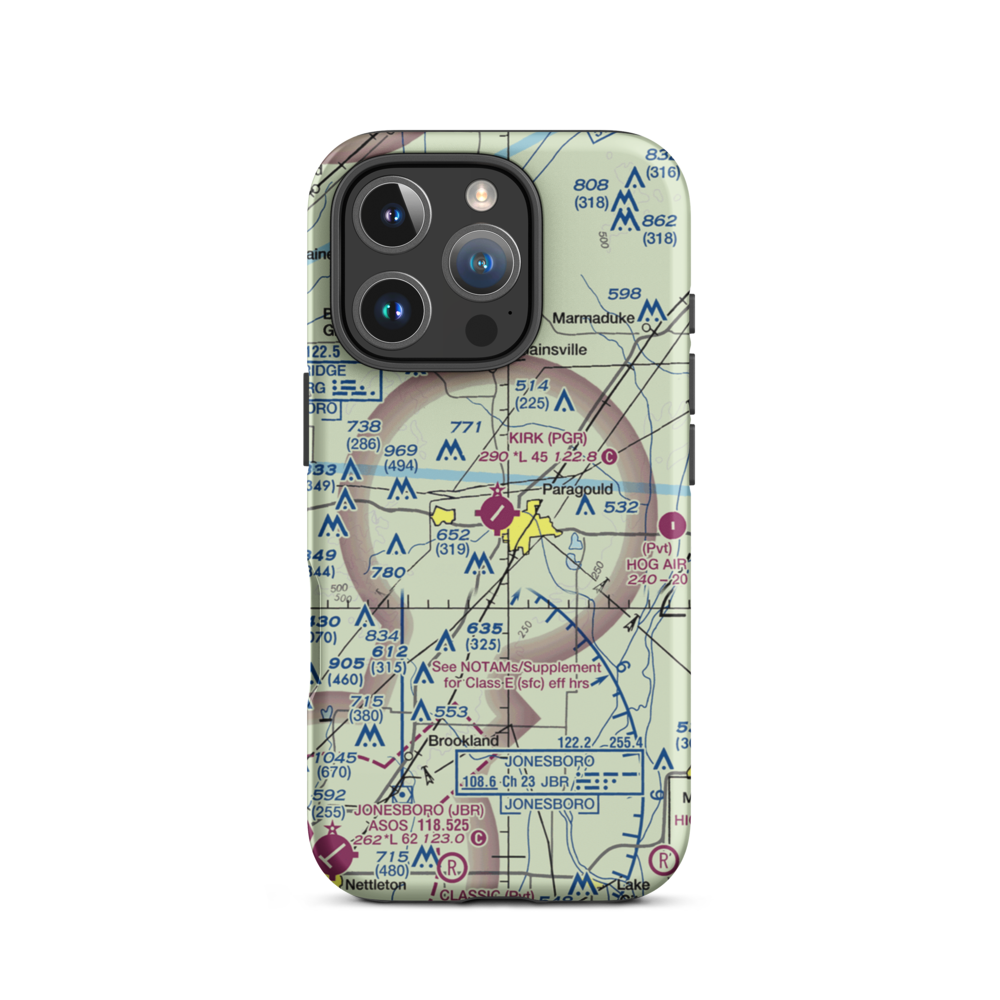 Kirk Field (PGR) VFR Sectional  Tough iPhone Case iPhone 16 Pro model shown