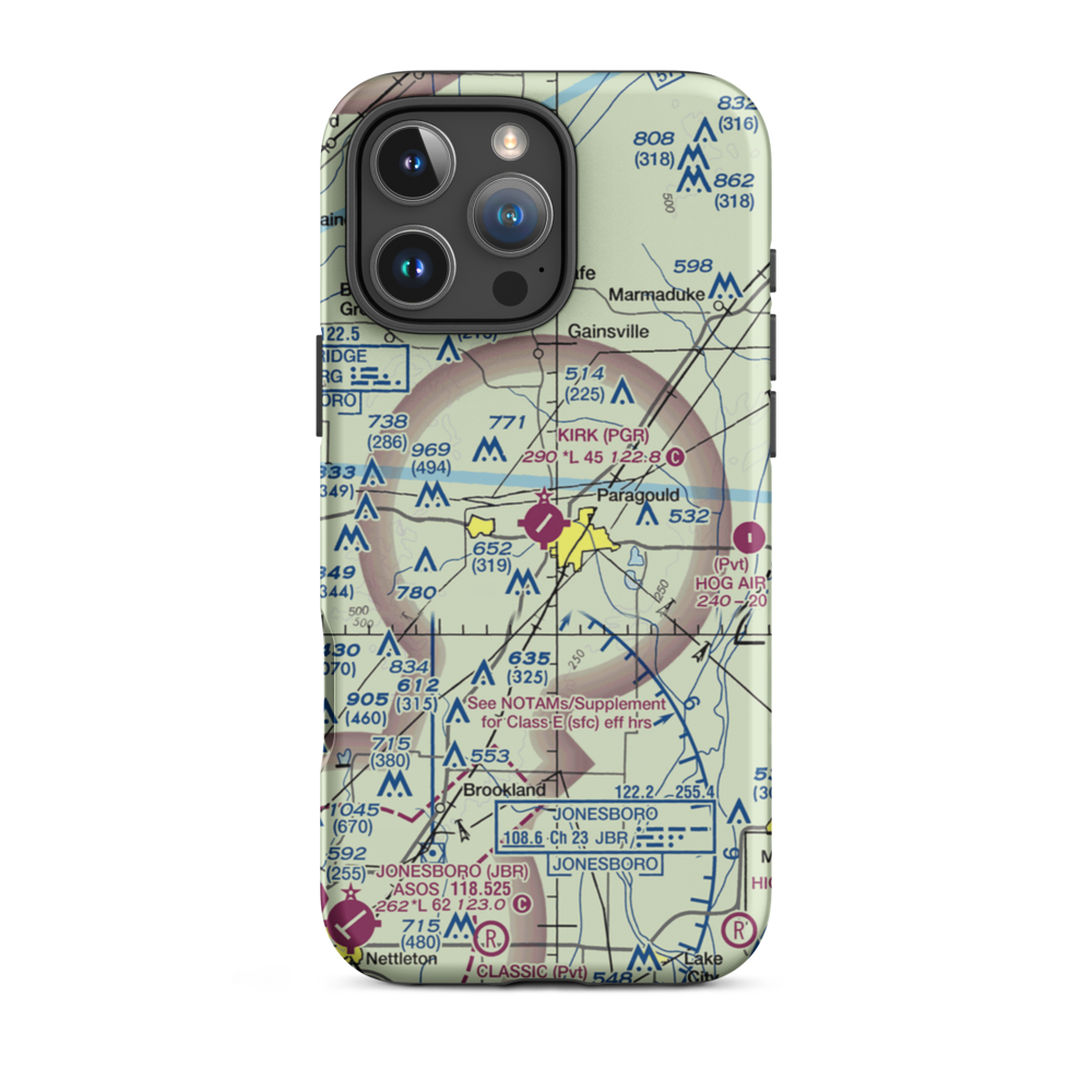 Kirk Field (PGR) VFR Sectional  Tough iPhone Case iPhone 16 Pro Max model shown