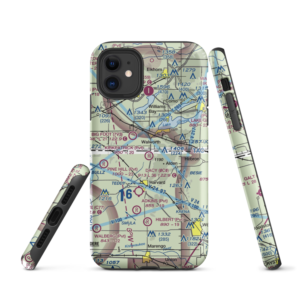 Kirkpatrick Airport (8IL2) VFR Sectional  Tough iPhone Case iPhone 11 model shown
