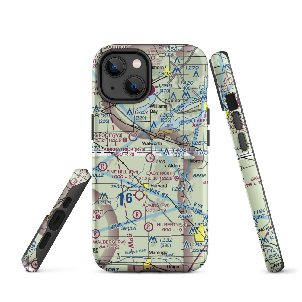 Kirkpatrick Airport (8IL2) VFR Sectional  Tough iPhone Case iPhone 14 model shown
