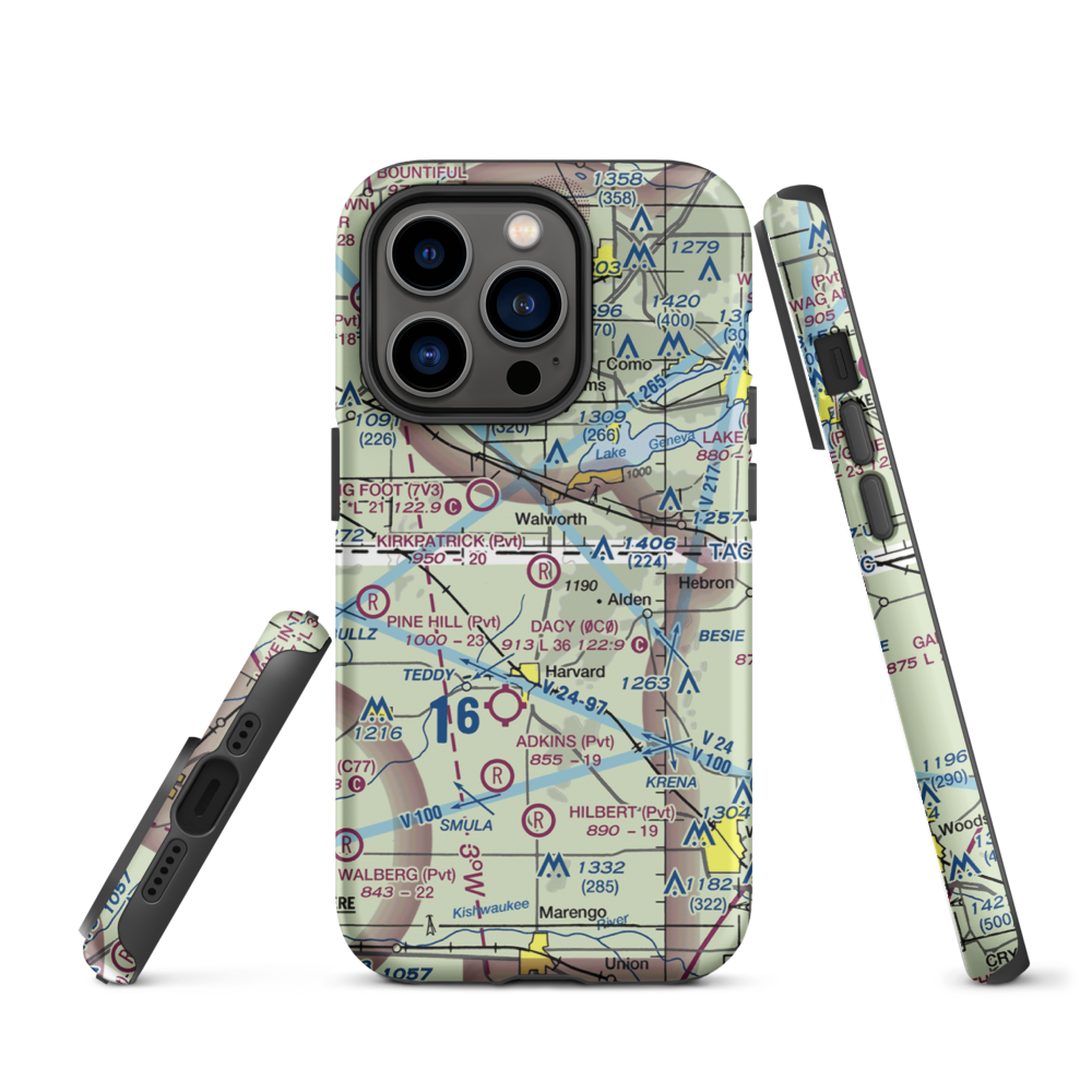 Kirkpatrick Airport (8IL2) VFR Sectional  Tough iPhone Case iPhone 14 Pro model shown