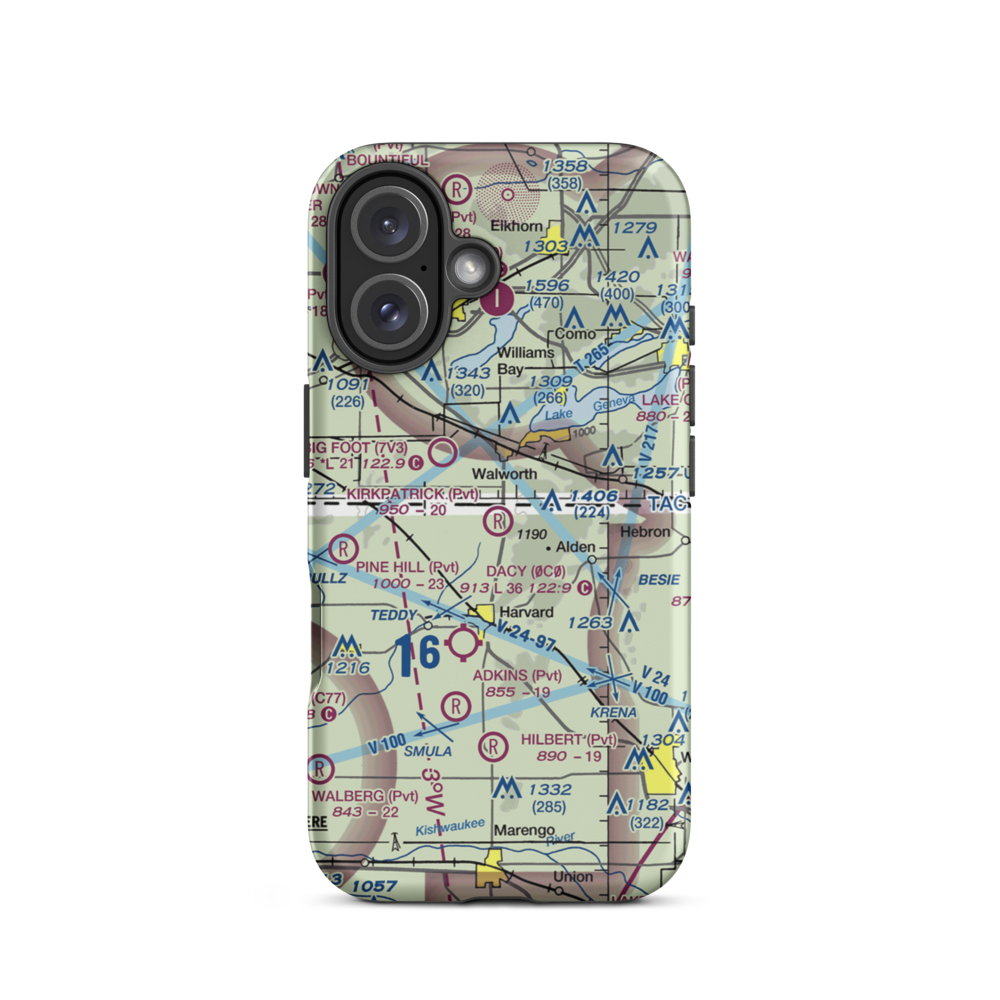Kirkpatrick Airport (8IL2) VFR Sectional  Tough iPhone Case iPhone 16 model shown