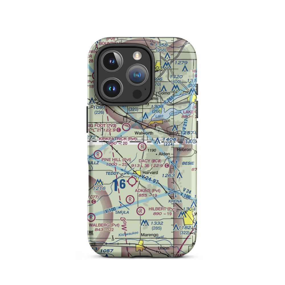Kirkpatrick Airport (8IL2) VFR Sectional  Tough iPhone Case iPhone 16 Pro model shown