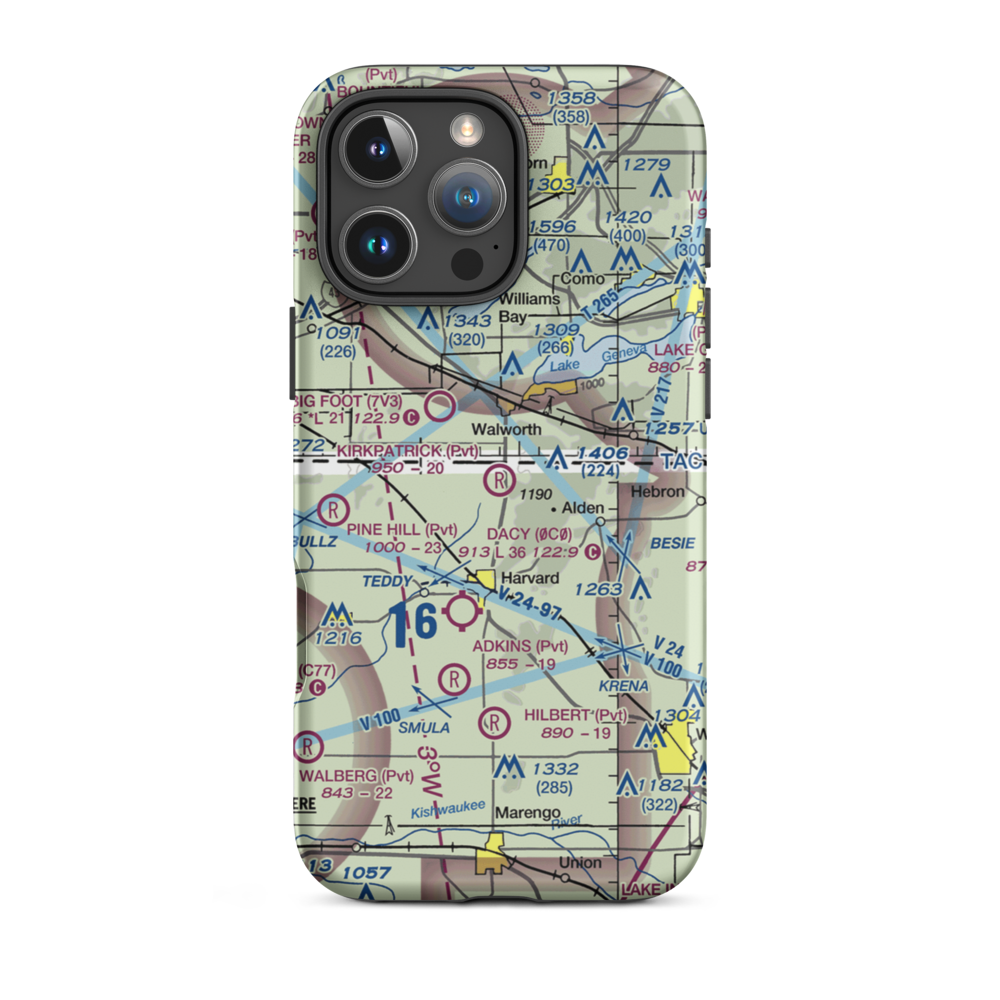 Kirkpatrick Airport (8IL2) VFR Sectional  Tough iPhone Case iPhone 16 Pro Max model shown