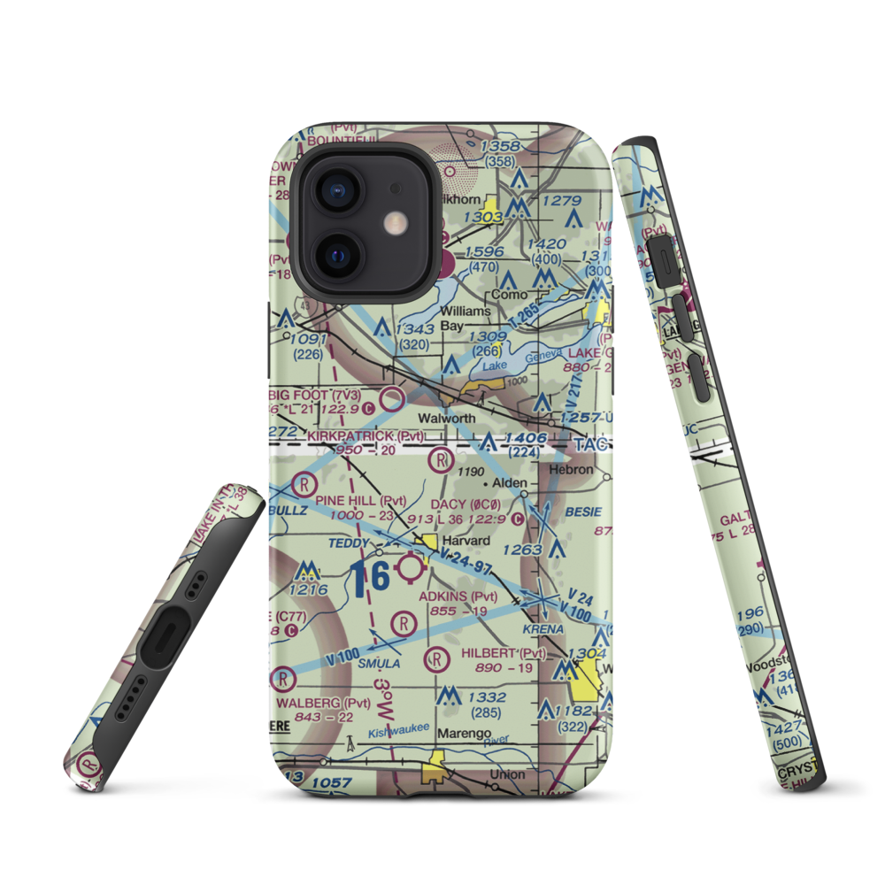 Kirkpatrick Airport (8IL2) VFR Sectional  Tough iPhone Case iPhone 12 model shown