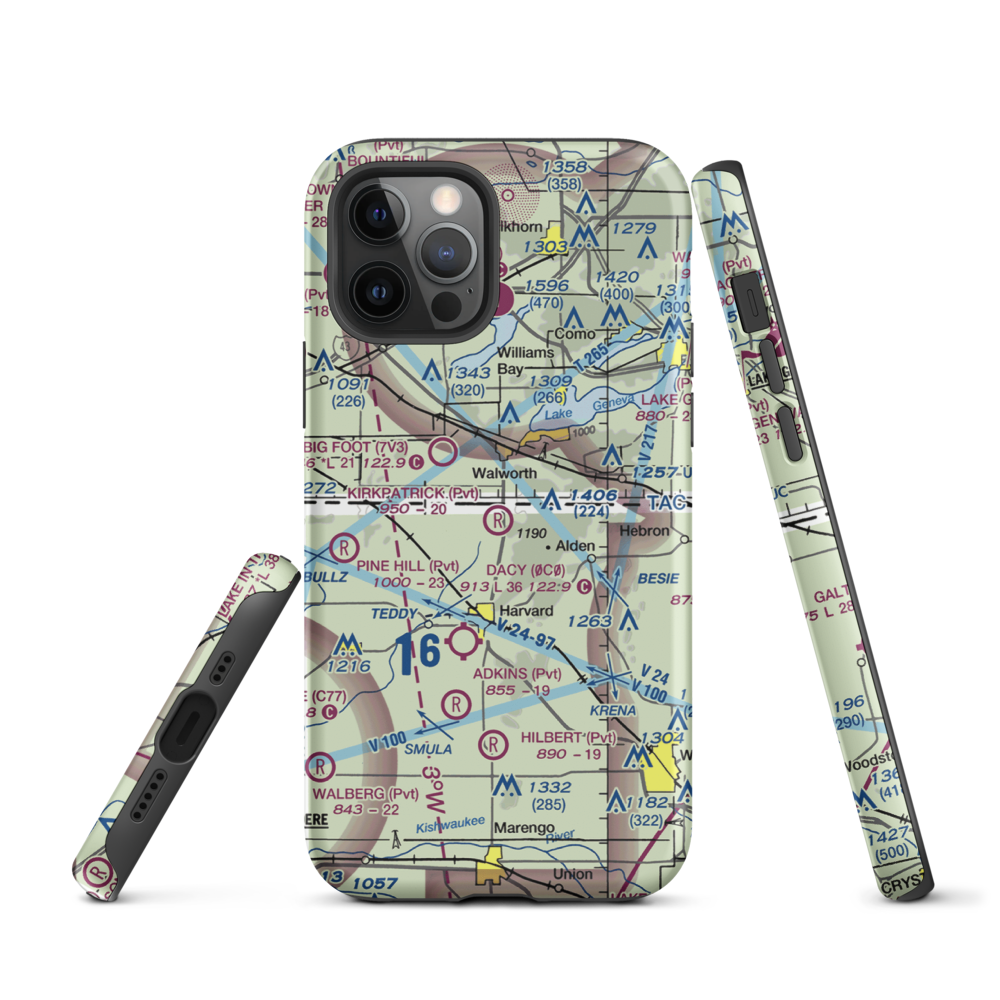 Kirkpatrick Airport (8IL2) VFR Sectional  Tough iPhone Case iPhone 12 Pro model shown