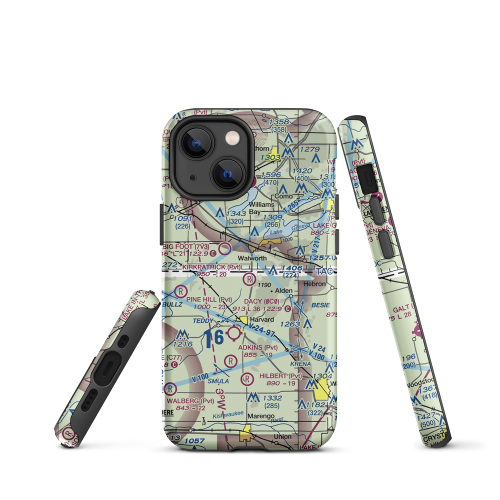 Kirkpatrick Airport (8IL2) VFR Sectional  Tough iPhone Case iPhone 13 mini model shown