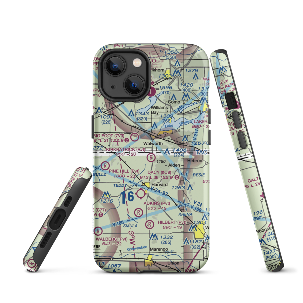 Kirkpatrick Airport (8IL2) VFR Sectional  Tough iPhone Case iPhone 13 model shown
