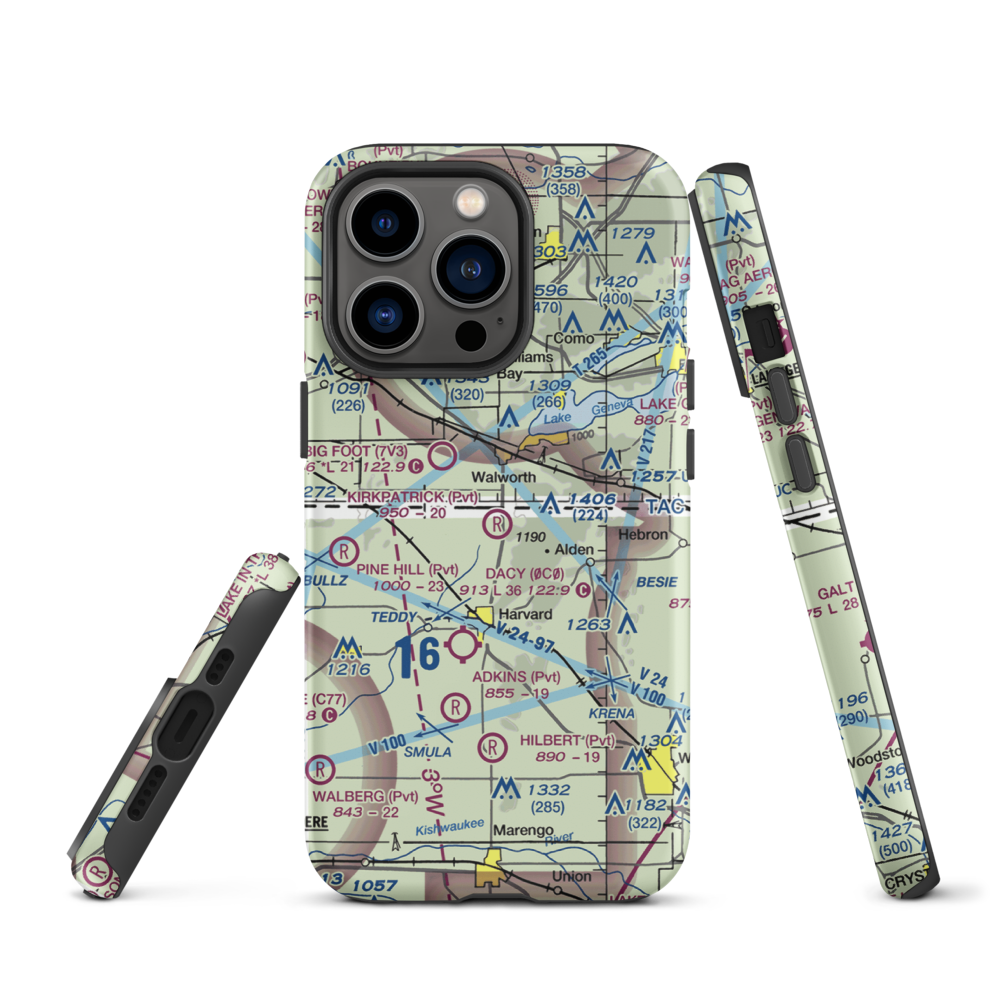 Kirkpatrick Airport (8IL2) VFR Sectional  Tough iPhone Case iPhone 13 Pro model shown