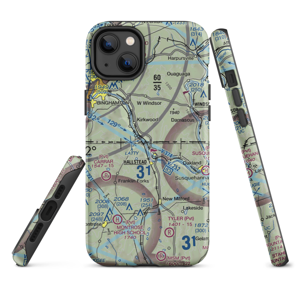 Kirkwood Airpark (5N5) VFR Sectional  Tough iPhone Case iPhone 14 Plus model shown