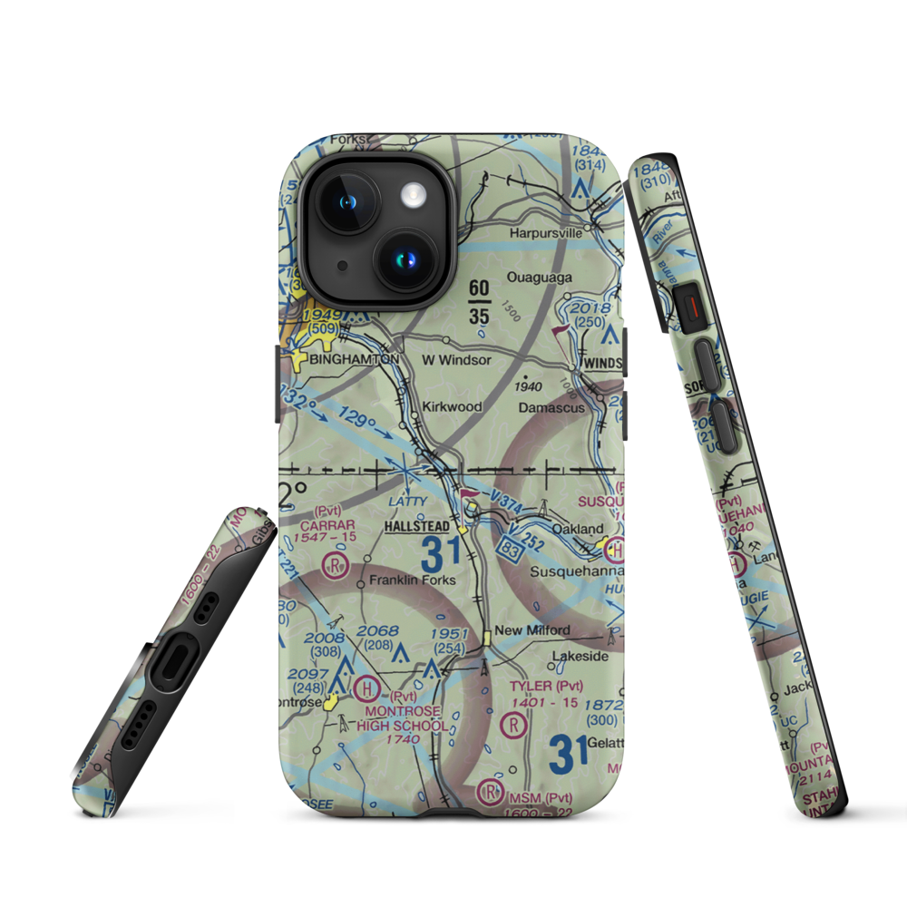 Kirkwood Airpark (5N5) VFR Sectional  Tough iPhone Case iPhone 15 model shown