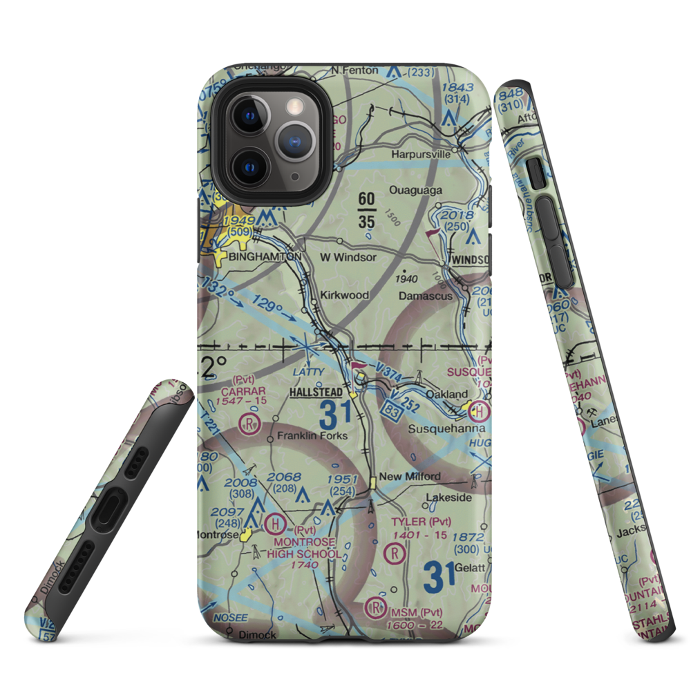 Kirkwood Airpark (5N5) VFR Sectional  Tough iPhone Case iPhone 11 Pro Max model shown
