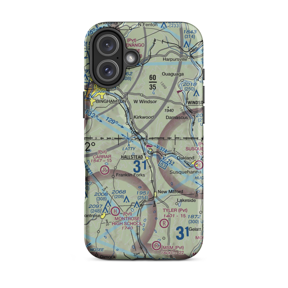 Kirkwood Airpark (5N5) VFR Sectional  Tough iPhone Case iPhone 16 Plus model shown