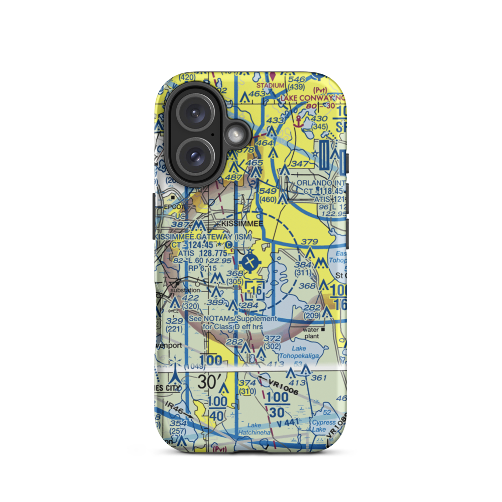 Kissimmee Gateway Airport (ISM) VFR Sectional  Tough iPhone Case iPhone 16 model shown