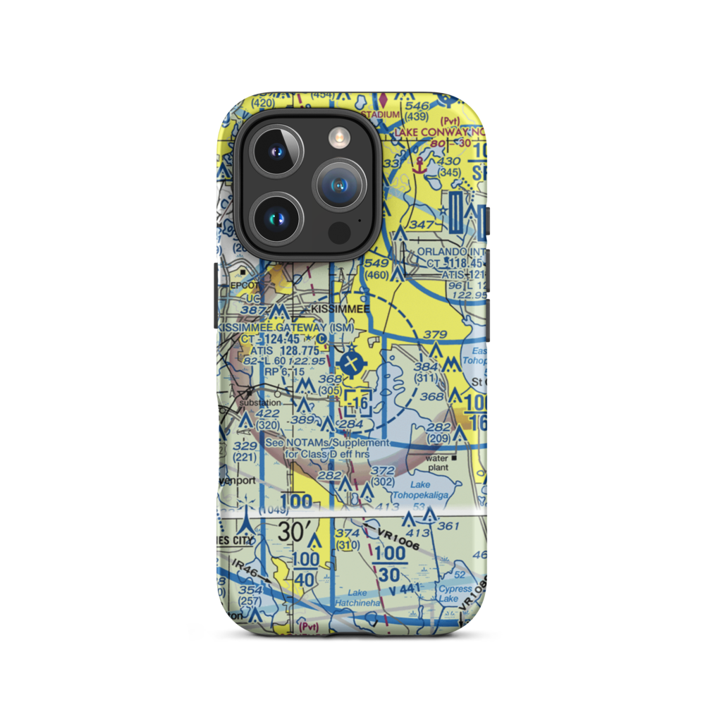 Kissimmee Gateway Airport (ISM) VFR Sectional  Tough iPhone Case iPhone 16 Pro model shown