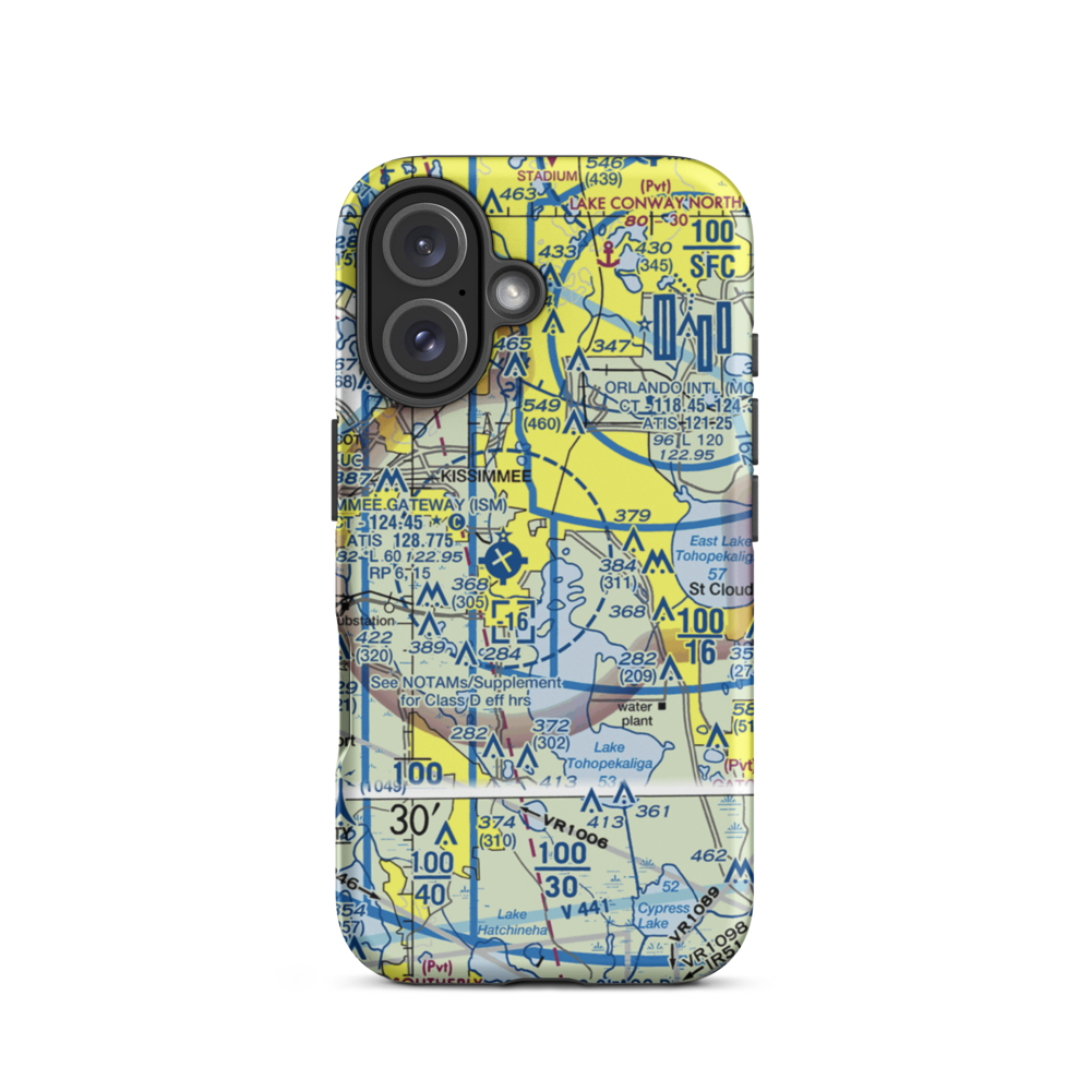 Kissimmee Seaplane Base (FA17) VFR Sectional  Tough iPhone Case iPhone 16 model shown