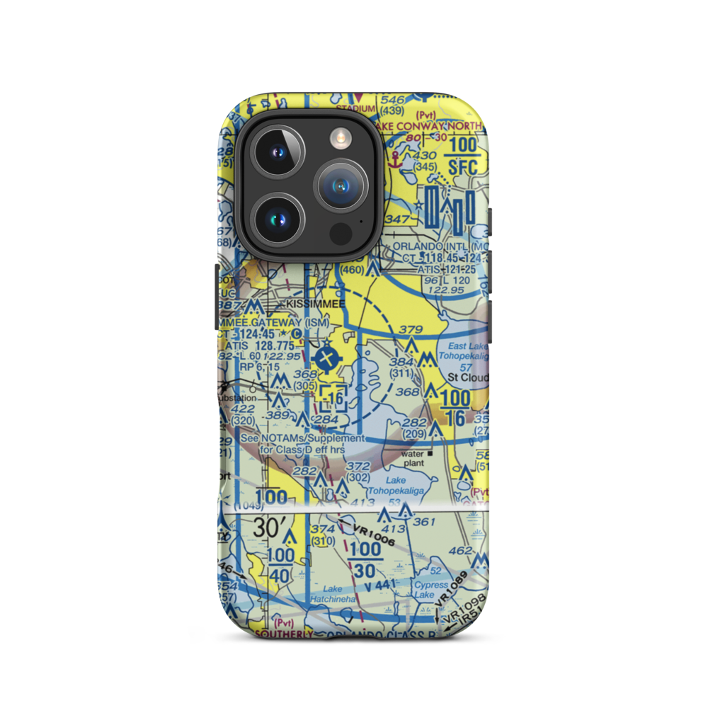 Kissimmee Seaplane Base (FA17) VFR Sectional  Tough iPhone Case iPhone 16 Pro model shown