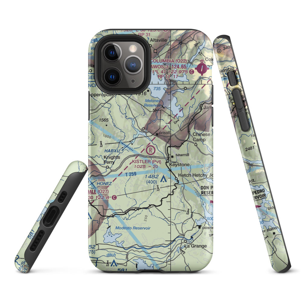 Kistler Ranch Airport (08CL) VFR Sectional  Tough iPhone Case iPhone 11 Pro model shown