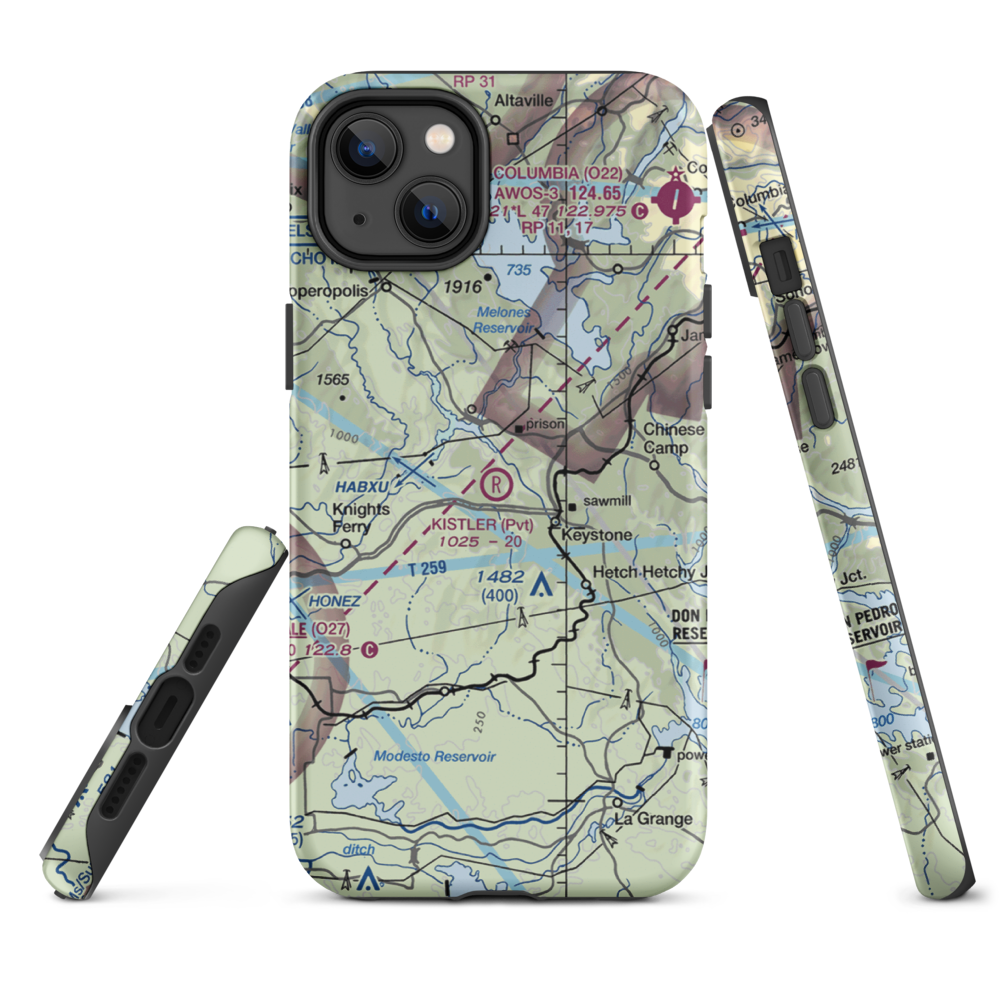 Kistler Ranch Airport (08CL) VFR Sectional  Tough iPhone Case iPhone 14 Plus model shown