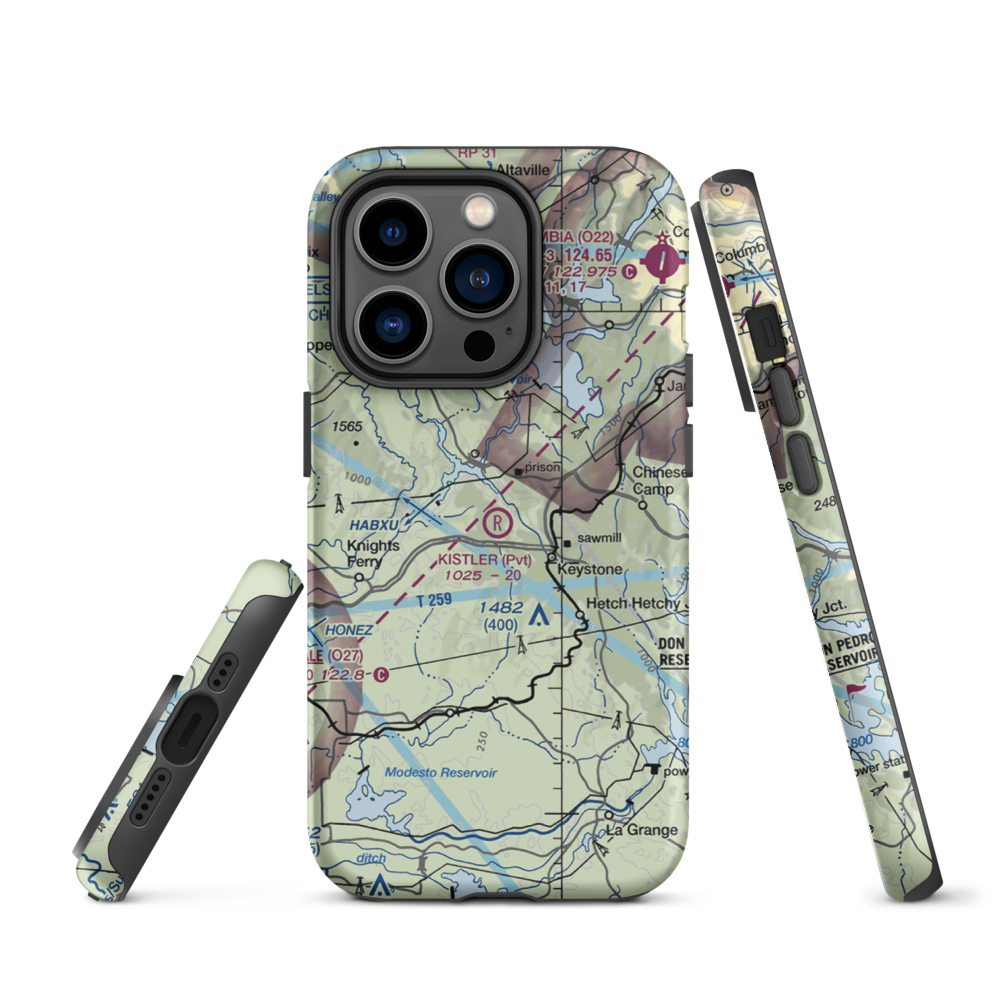 Kistler Ranch Airport (08CL) VFR Sectional  Tough iPhone Case iPhone 14 Pro model shown