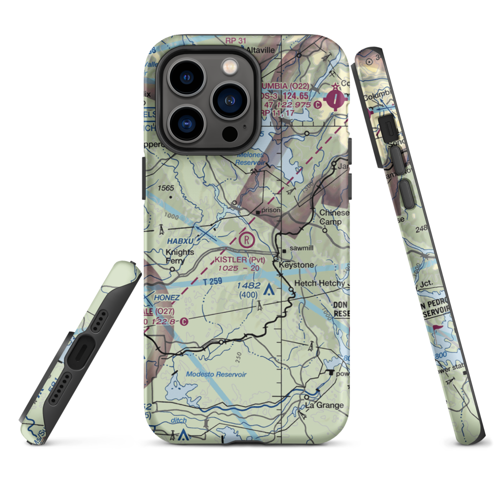 Kistler Ranch Airport (08CL) VFR Sectional  Tough iPhone Case iPhone 14 Pro Max model shown