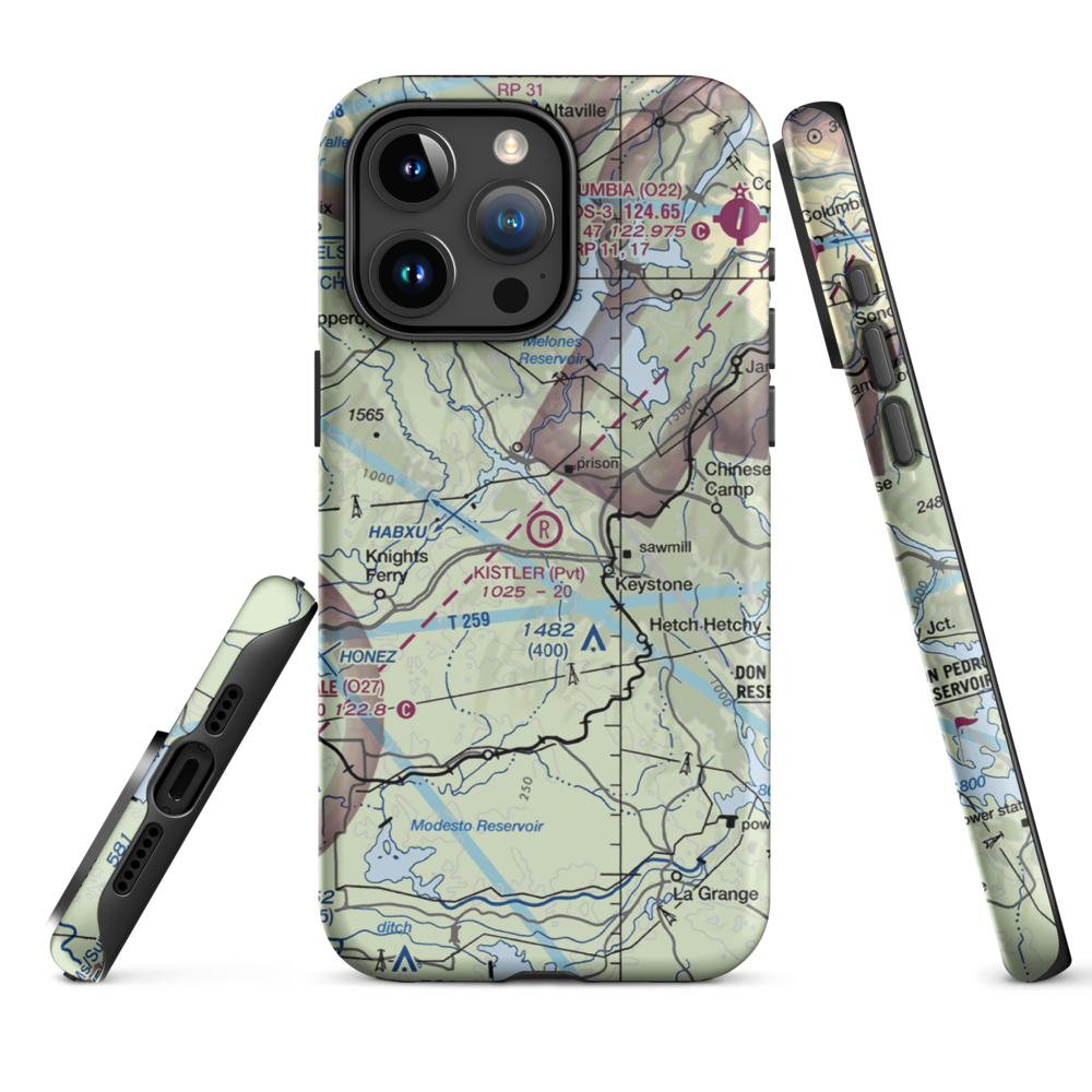 Kistler Ranch Airport (08CL) VFR Sectional  Tough iPhone Case iPhone 15 Pro Max model shown