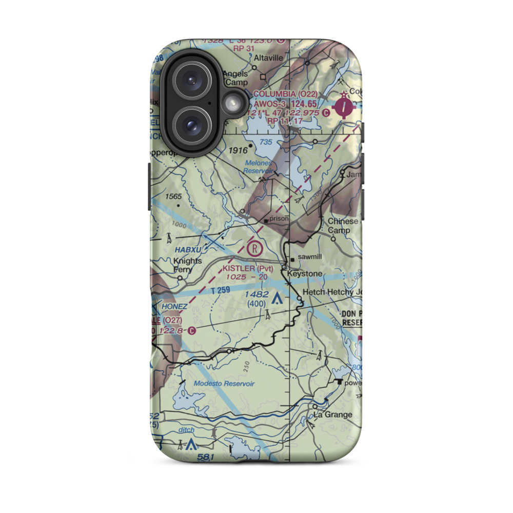Kistler Ranch Airport (08CL) VFR Sectional  Tough iPhone Case iPhone 16 Plus model shown