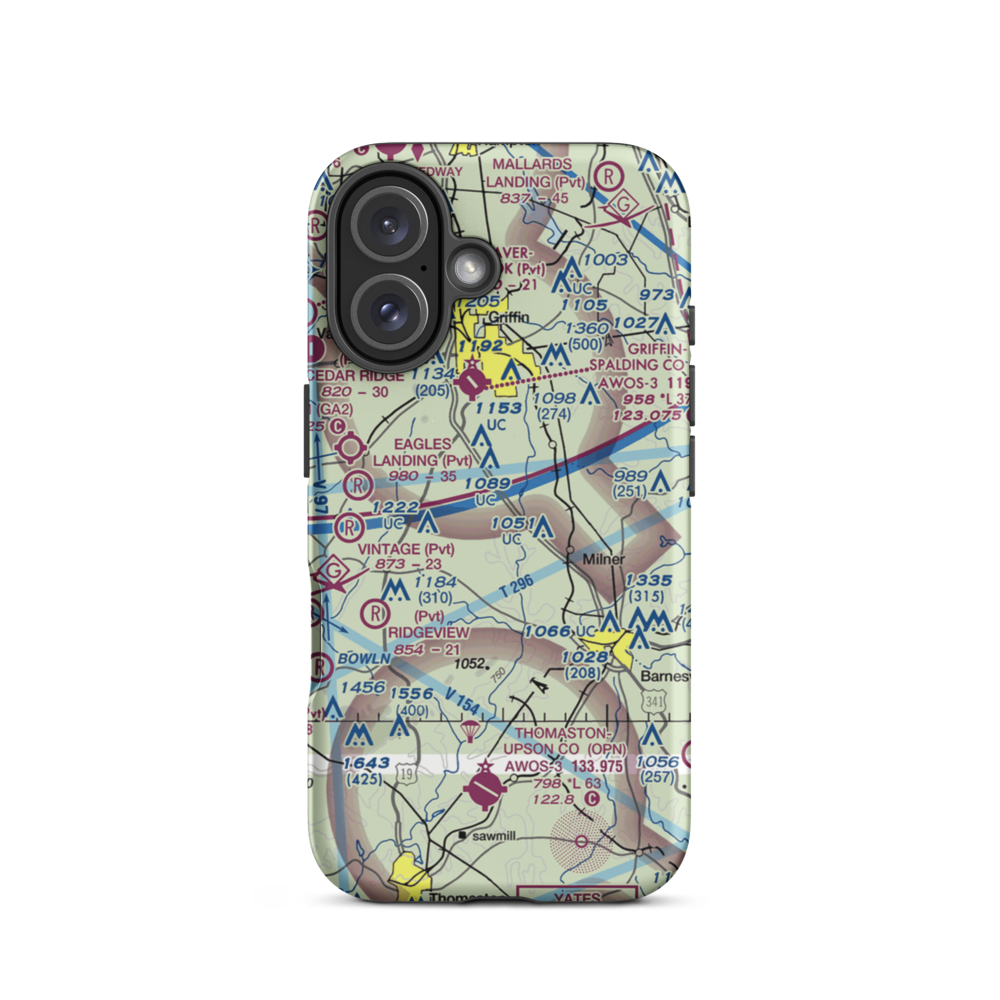 Kitchens Field (4GA7) VFR Sectional  Tough iPhone Case iPhone 16 model shown
