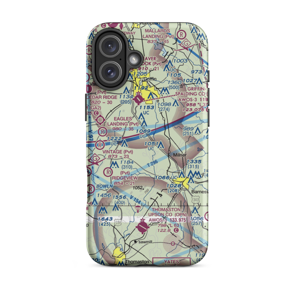 Kitchens Field (4GA7) VFR Sectional  Tough iPhone Case iPhone 16 Plus model shown