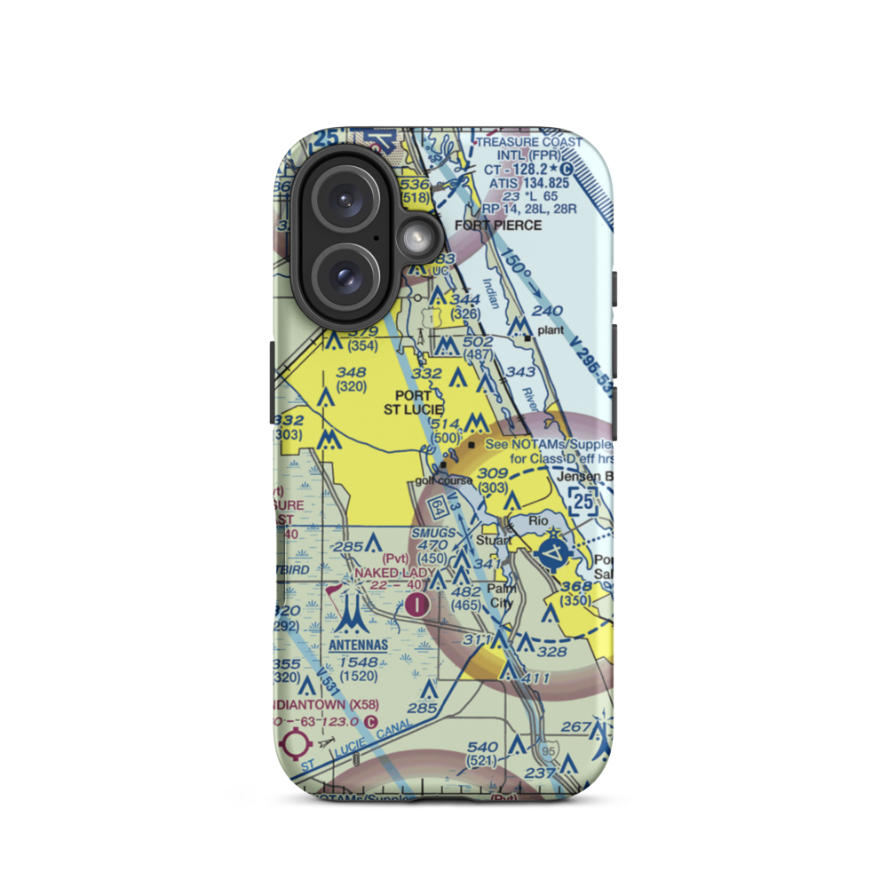 Kitching Cove Seaplane Base (FL26) VFR Sectional  Tough iPhone Case iPhone 16 model shown