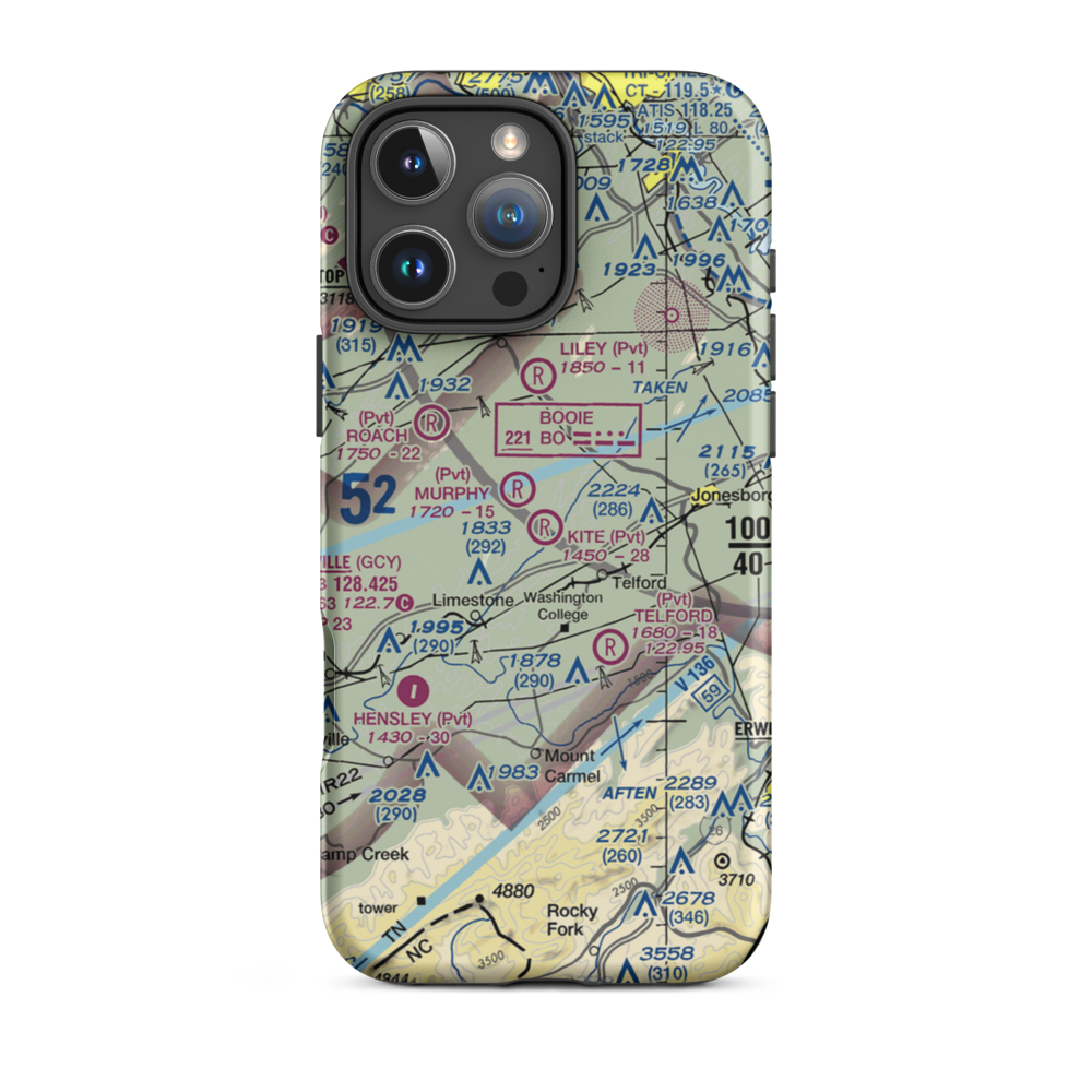 Kite Field (97TN) VFR Sectional  Tough iPhone Case iPhone 16 Pro Max model shown