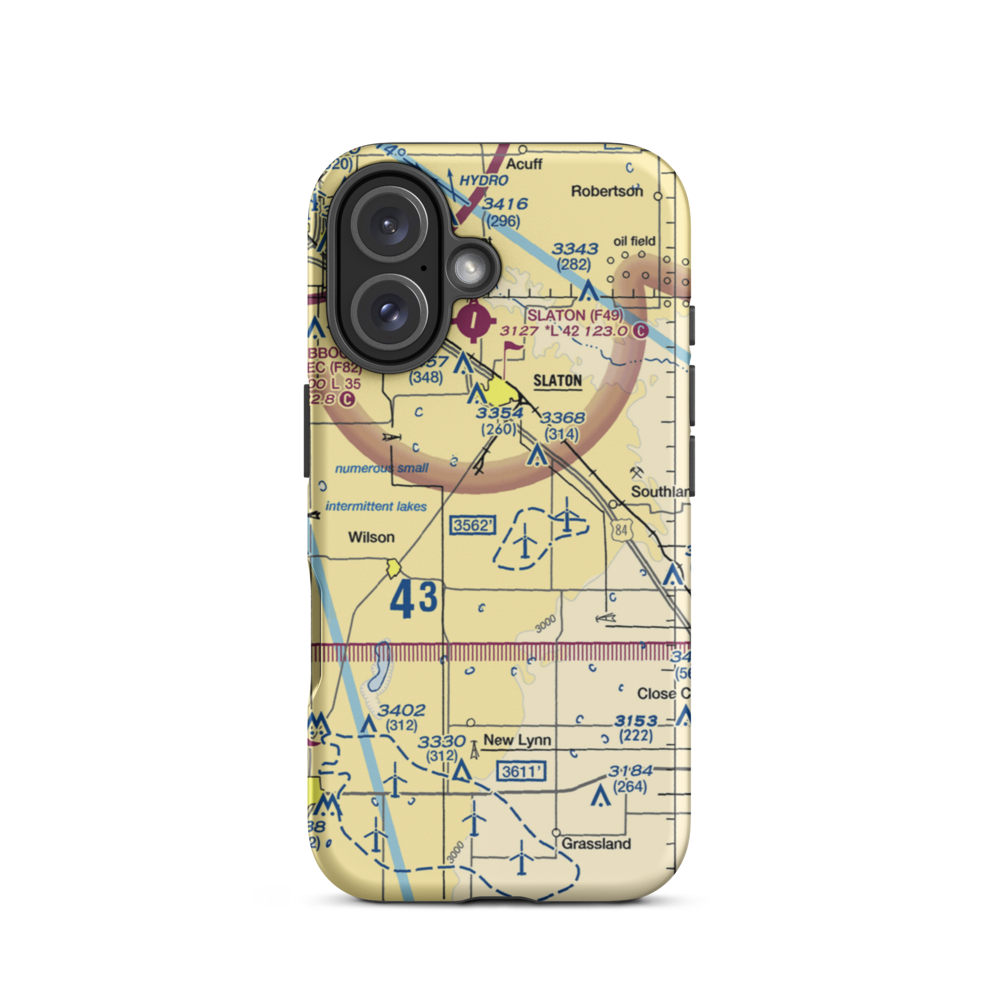 Kitten Farm Private Airport (9XS5) VFR Sectional  Tough iPhone Case iPhone 16 model shown