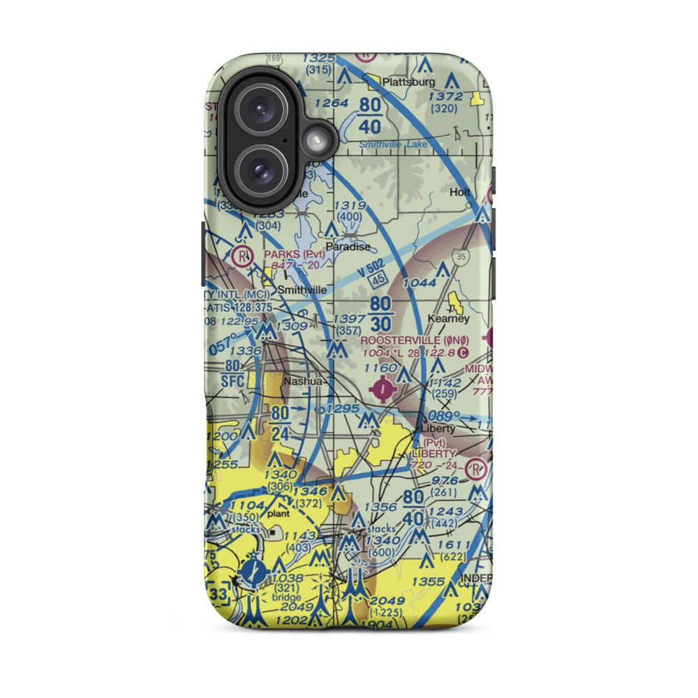 Kitty Hawk Estates Airport (3MO6) VFR Sectional  Tough iPhone Case iPhone 16 Plus model shown