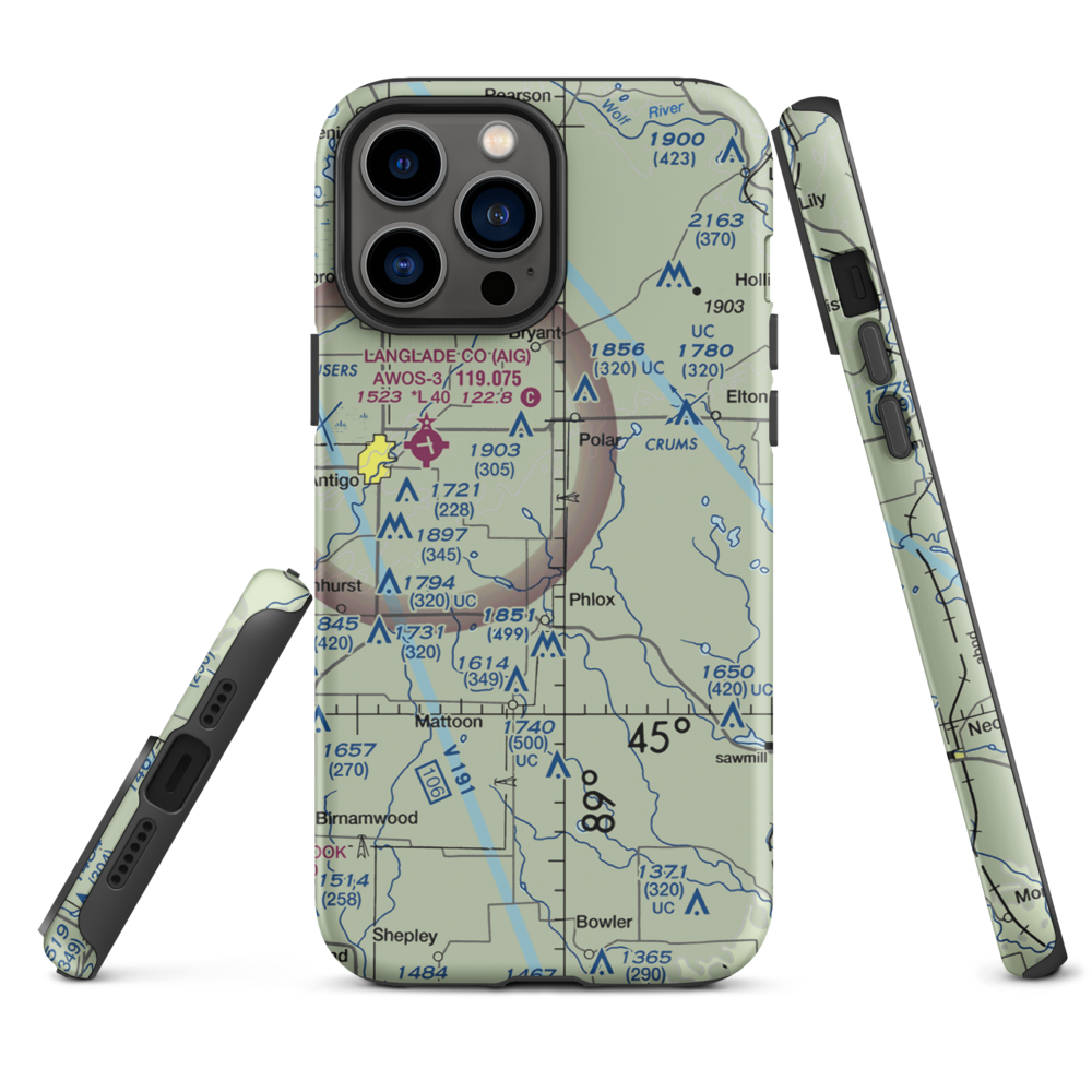Kitty Hawk Estates Airport (9WI6) VFR Sectional  Tough iPhone Case iPhone 13 Pro Max model shown