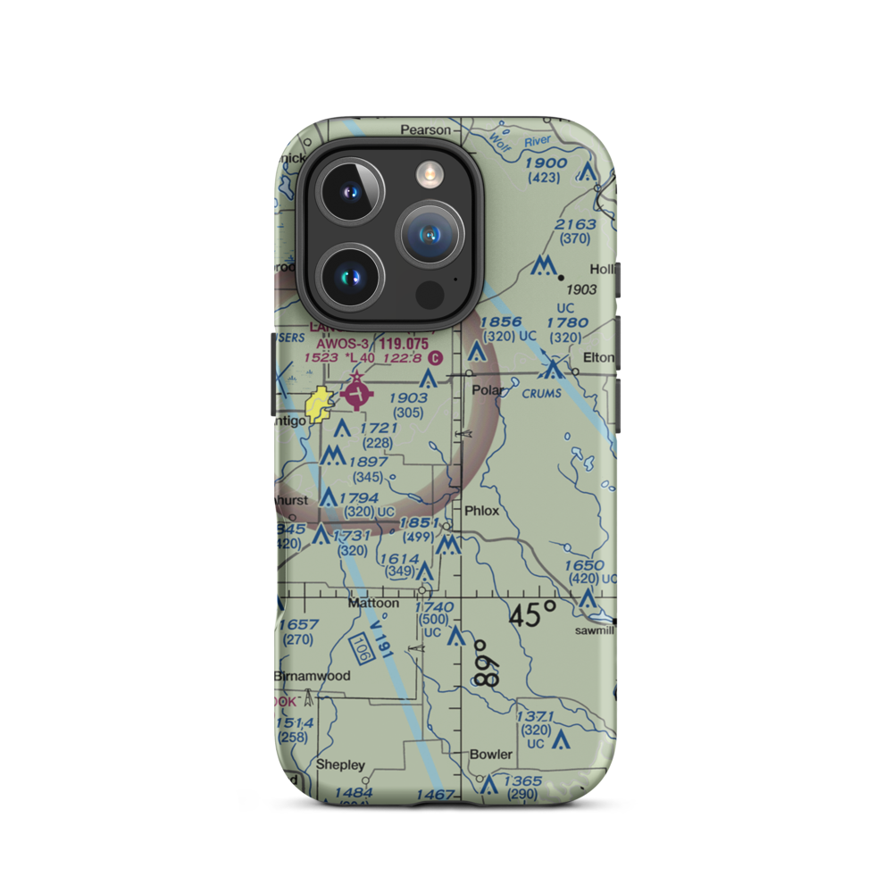 Kitty Hawk Estates Airport (9WI6) VFR Sectional  Tough iPhone Case iPhone 16 Pro model shown