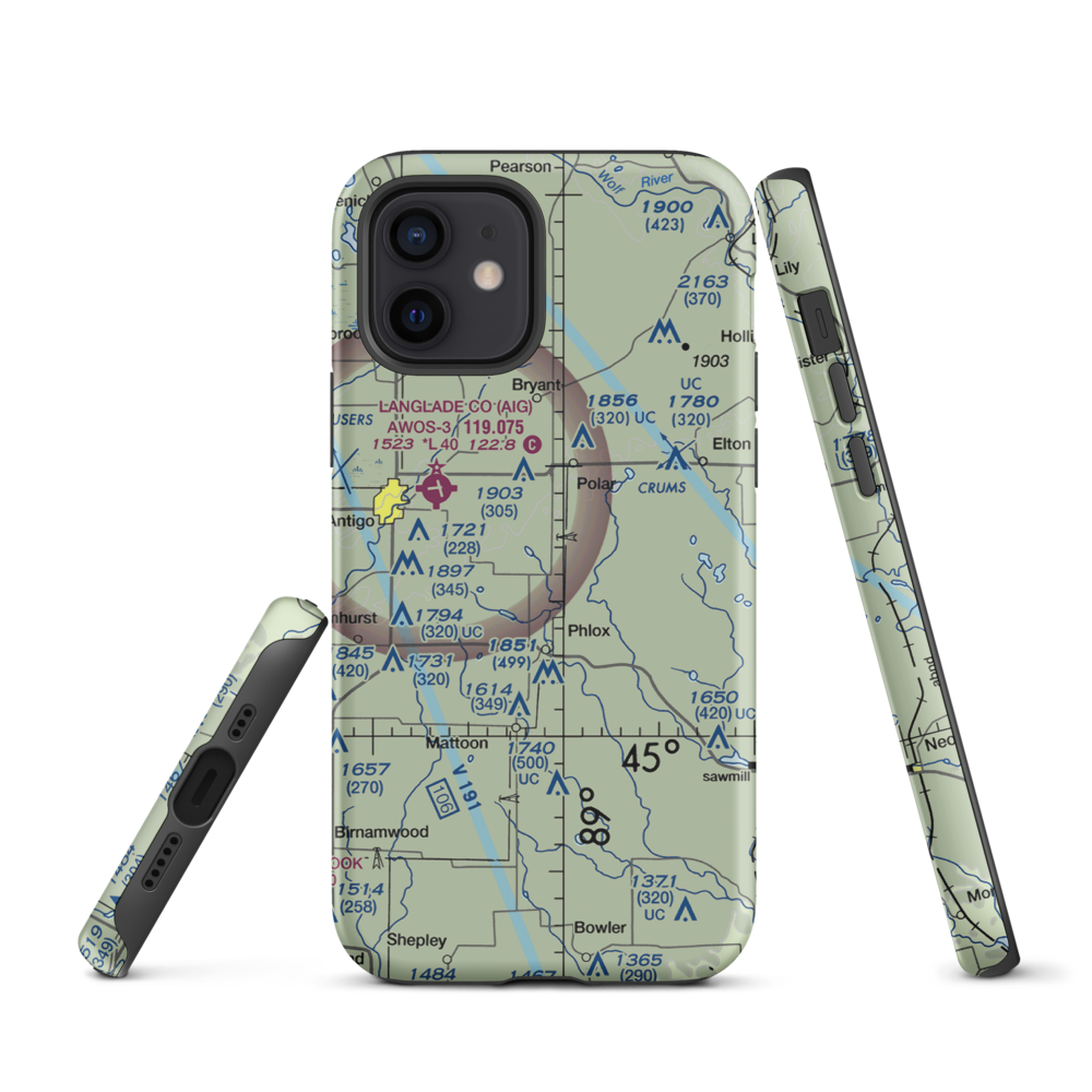 Kitty Hawk Estates Airport (9WI6) VFR Sectional  Tough iPhone Case iPhone 12 model shown