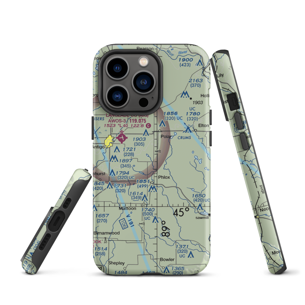 Kitty Hawk Estates Airport (9WI6) VFR Sectional  Tough iPhone Case iPhone 13 Pro model shown