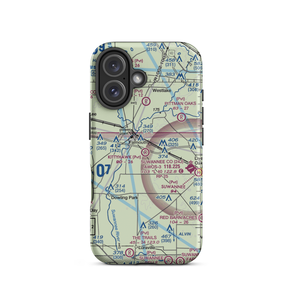 Kittyhawk Estates Airport (FL09) VFR Sectional  Tough iPhone Case iPhone 16 model shown