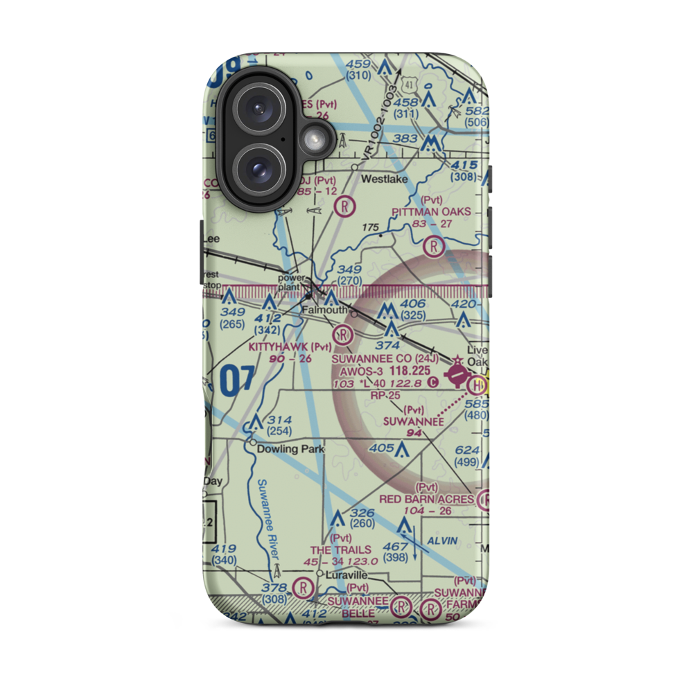 Kittyhawk Estates Airport (FL09) VFR Sectional  Tough iPhone Case iPhone 16 Plus model shown