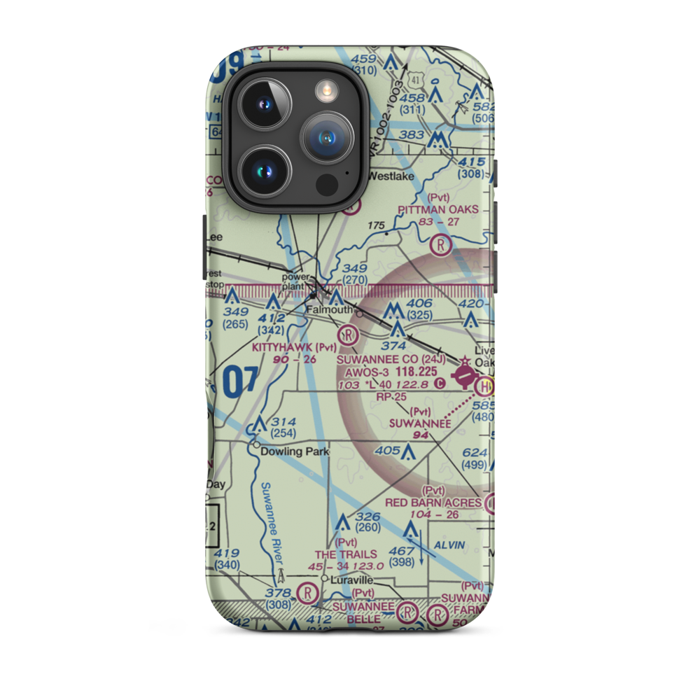 Kittyhawk Estates Airport (FL09) VFR Sectional  Tough iPhone Case iPhone 16 Pro Max model shown
