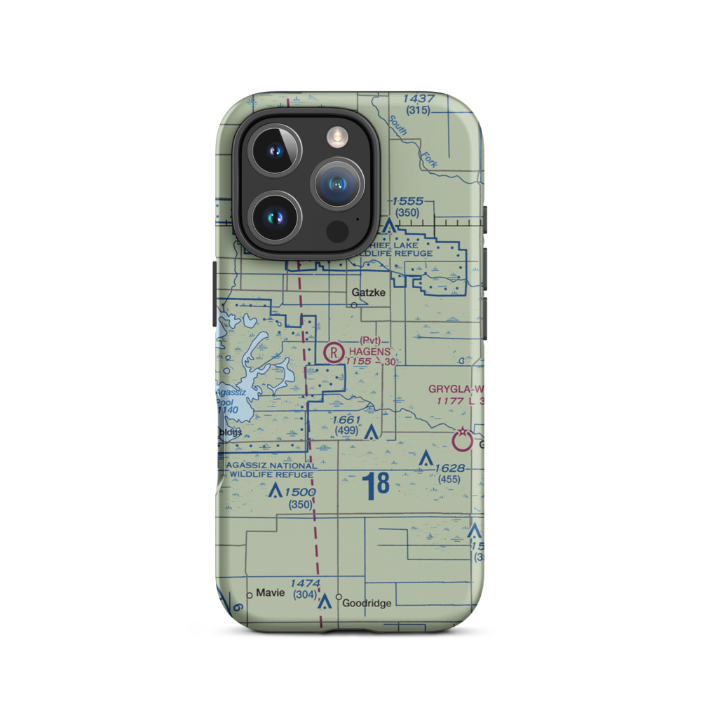 Klamar Field (77MN) VFR Sectional  Tough iPhone Case iPhone 16 Pro model shown