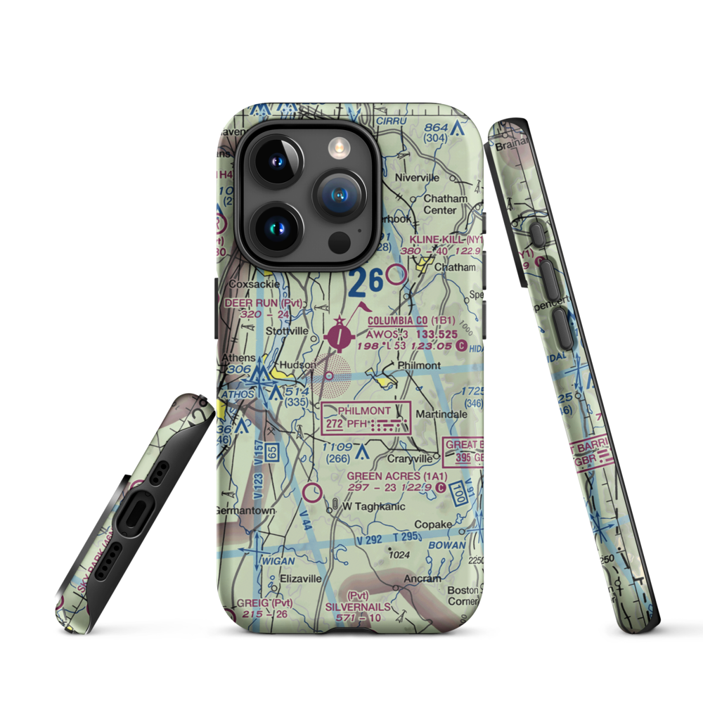 Klaverack Airport (04NY) VFR Sectional  Tough iPhone Case iPhone 15 Pro model shown