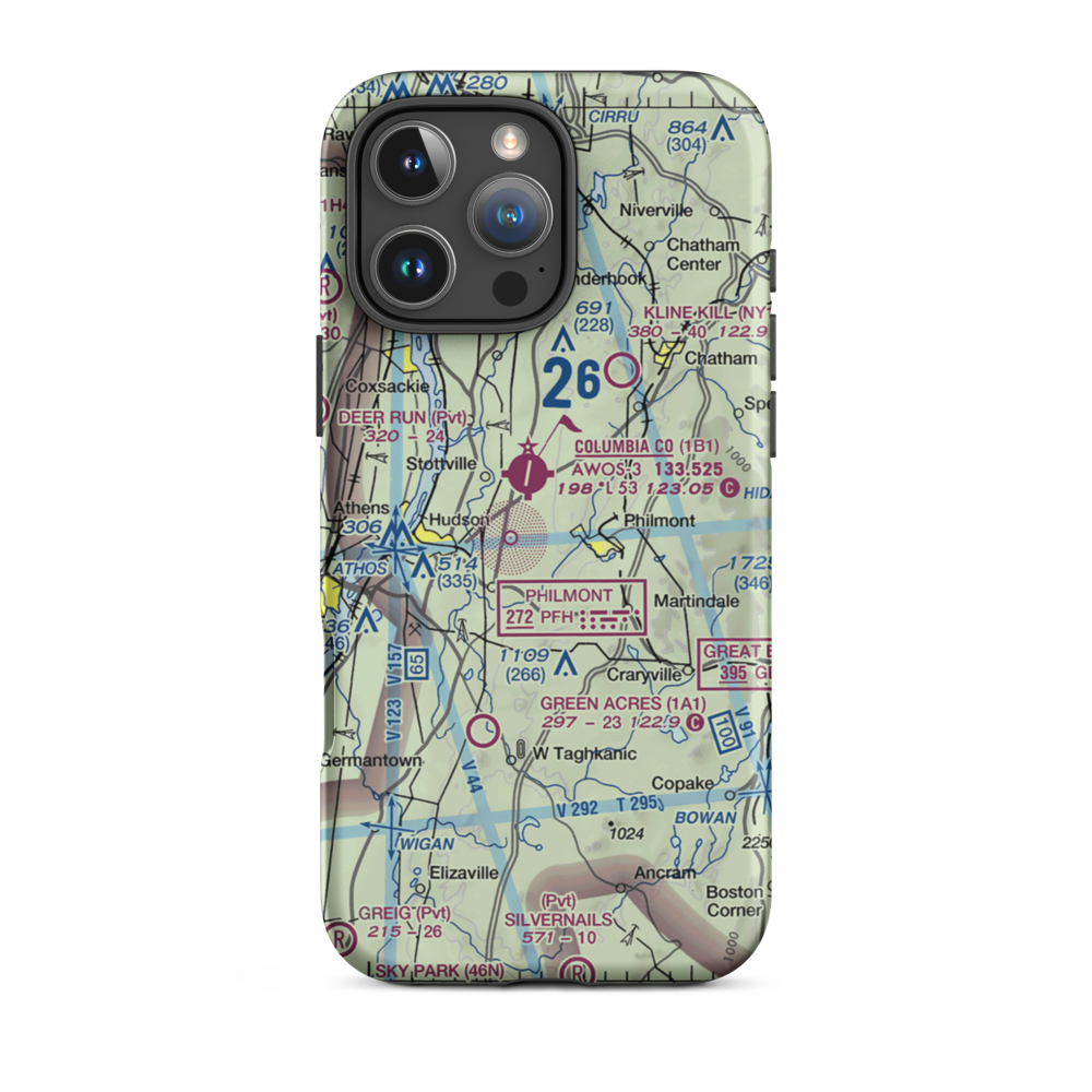 Klaverack Airport (04NY) VFR Sectional  Tough iPhone Case iPhone 16 Pro Max model shown