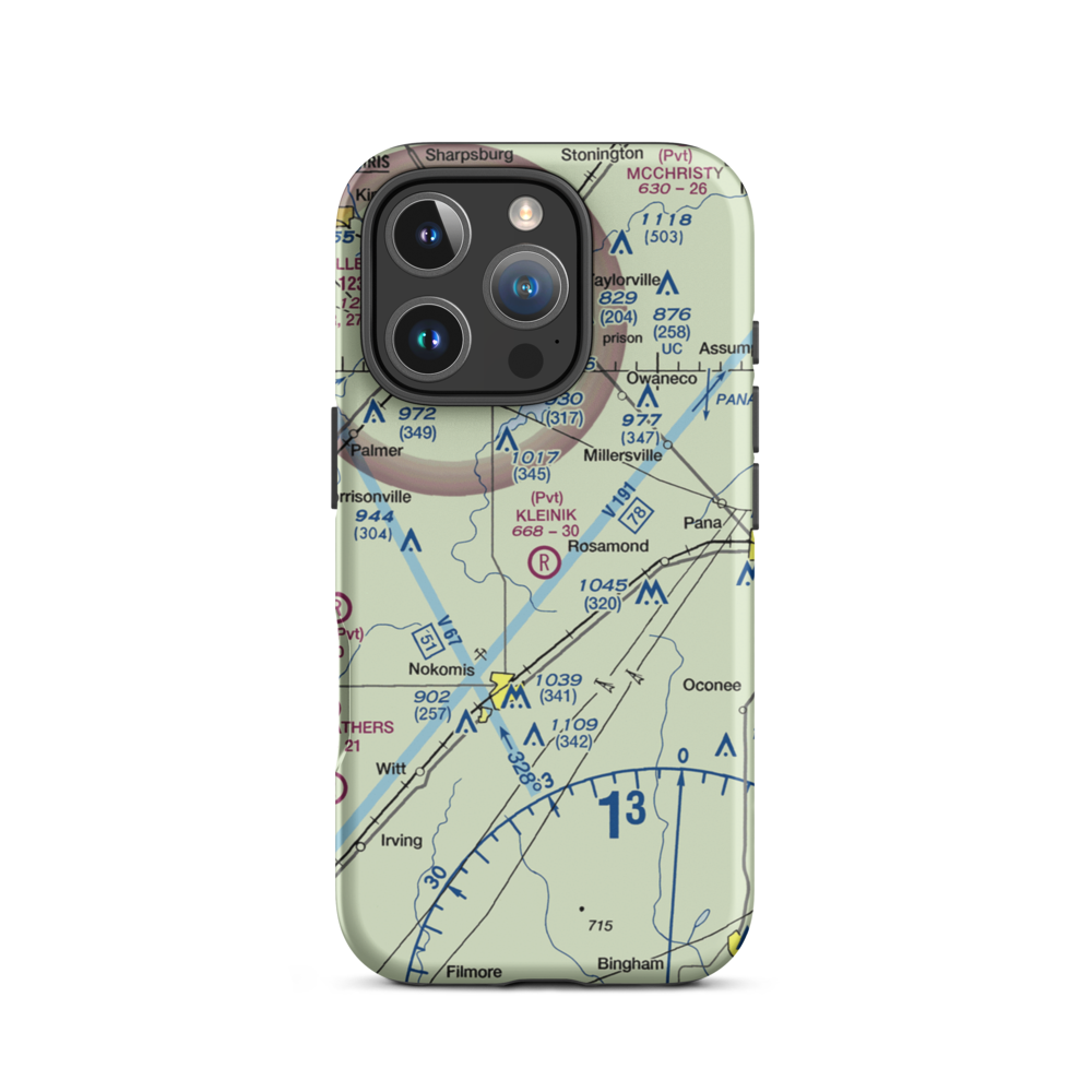 Kleinik RLA Airport (6IL7) VFR Sectional  Tough iPhone Case iPhone 16 Pro model shown