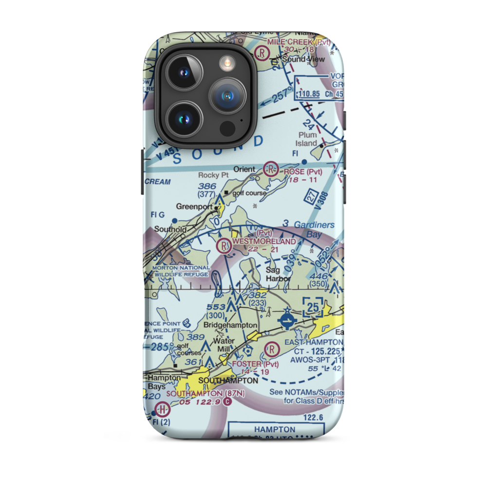 Klenawicus Airfield (NY03) VFR Sectional  Tough iPhone Case iPhone 16 Pro Max model shown